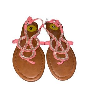 385 Fifth coral/gems sandals size 8 new with tags